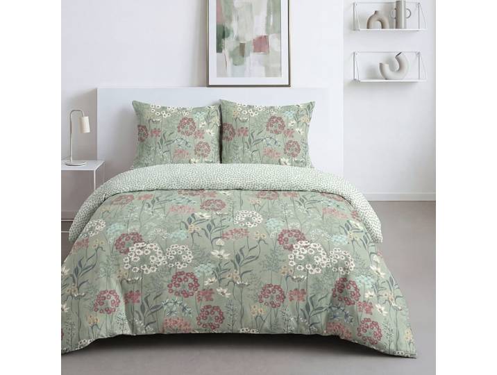 Parure de lit imprimé floral 260x240cm vert