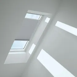 VELUX Plissee Grau 1282, CK06, Elektro,GGU,VELUX,weiße Schiene