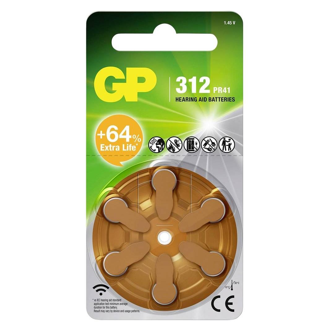 GP Batteries GP Hörgerätebatterie ZA 312 1.4 V 6 St. Zink-Luft GPPBZZ31F017 (6 Stk., 170 mAh) (GPZA312978C6)