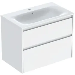 Geberit Renova Plan Möbel-Waschtisch-Set 504040011 Breite 80cm, Korpus/Front weiß / lackiert seidenglanz, Waschtisch weiß