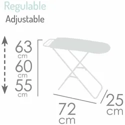 DeCuevas Spielzeug-Bügelbrett Biegsam 63 x 72 x 25 cm, Bügelbrett