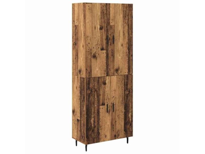Kaorsrow Highboard 2-teilig Altholz Holzwerkstoff 69,5x34x180 cm Vielseitiger Schrank in Altholz-Optik für Esszimmer und Wohnbereich mit Glastür und stabilem Standfuß.