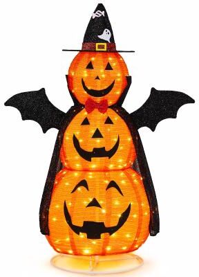 NO 4.9 Ft Pop Up Lighted Pumpkin Halloween Decoration
