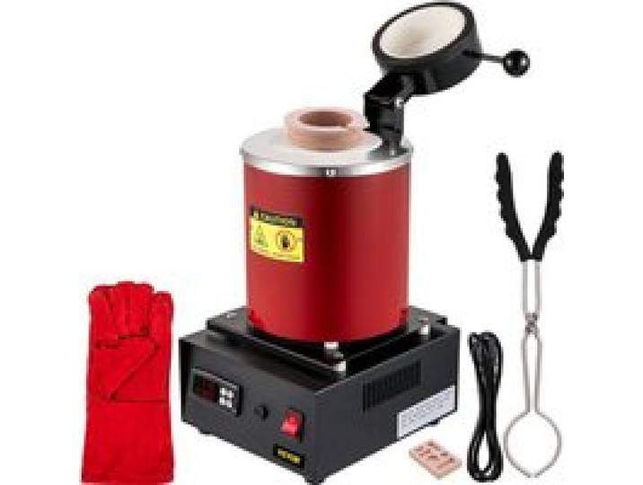 Four Électrique-VEVOR-1350 W-Four de Fusion dOr-Température Max. 1150 ℃-Creuset en Céramique 3 kg