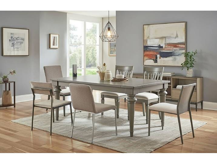 Table 182 x 76 x 90cm Sans rallonge Gris/Granit