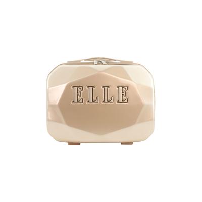 Kosmetiktasche ELLE "Diamond", Gr. B/H/T: 33cm x 24cm x 17cm, beige (goldfarben), Kunstfaser, unifarben, Taschen Kosmetiktasche, aus ABS Material