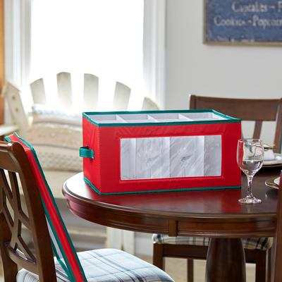 Household Essentials Holiday Wine Glass Storage Box