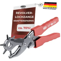 FAMEX 3519 Lochzange für Leder Revolverlochzange mit Hebelübersetzung Gürtel