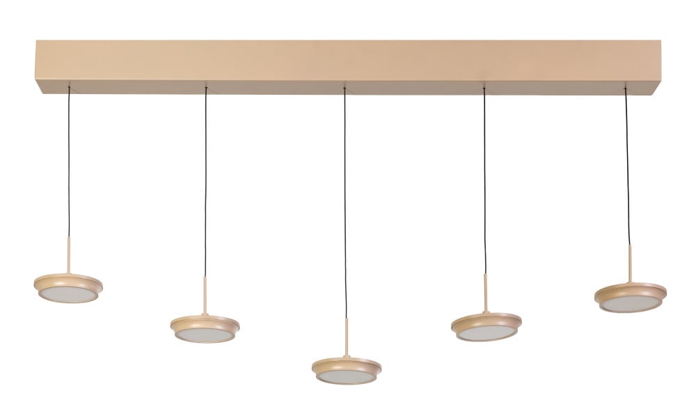 Moderne 5-lichts hanglamp Desiree van ETH in beige en bruin