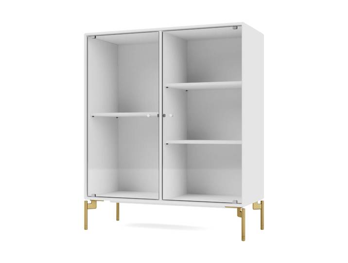 Montana Ripple II Vitrinenschrank 69,6x82,2x30 cm NewWhite-Beine brass