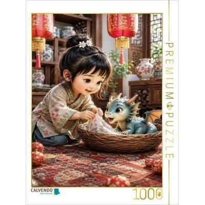 CALVENDO Puzzle Ein Drache zieht ein | 1000 Teile Lege-Größe 64x48cm Foto-Puzzle für glückliche Stunden
