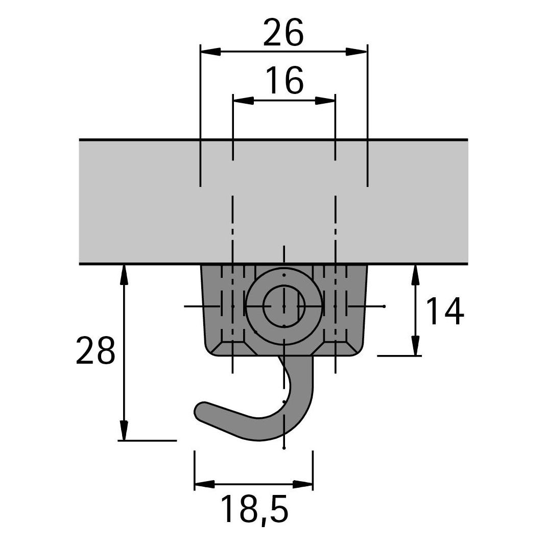 Hettich Drehstangenschloss-Set (77883)