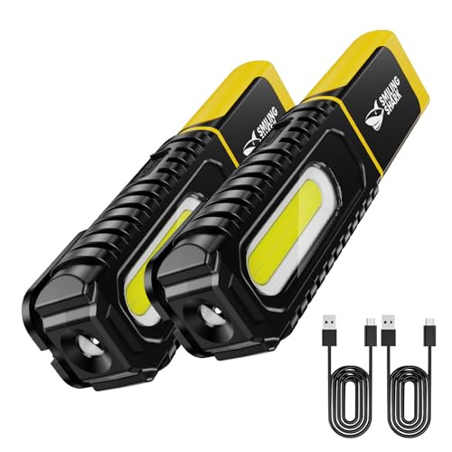Smiling Shark LED werklamp met magnetische bevestiging en oplaadbare batterij, 2 stuks