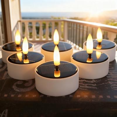 Multicon Wholesale Hub Solar Candles Waterproof, Reusable LED Tea Light Candles, Dusk To Dawn Lighting For Lanterns, Garden 55x58mm