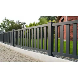 Alu Vorgartenzäune Baltrum - Gartenzaun Serie aus Aluminium in Anthrazit gerade Ausführung
