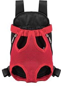 Multisell Products Hub Double Shoulder Breathable Portable Travel Pet Backpack Carrier For Small Dogs & Cats red l