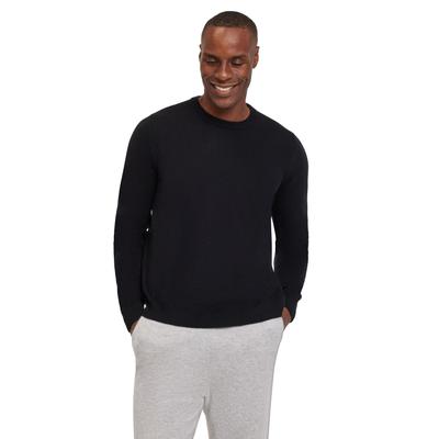 Strickpullover FALKE "Pure Lambswool", Herren, Gr. L, schwarz (schwarz (3000)), Pullover Strickpullover