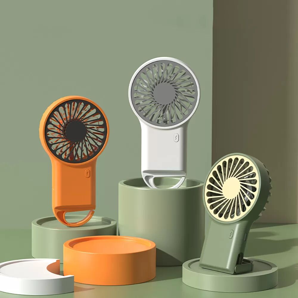 INF Ventilateur Pliable Portable avec Mousqueton Orange