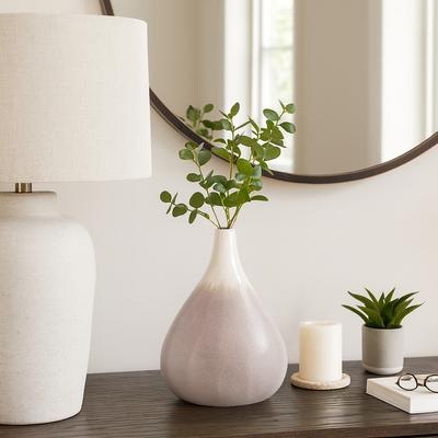 Sagebrook Home Decorative Vase - Tan Ceramic Sculptural Teardrop, 12 in.