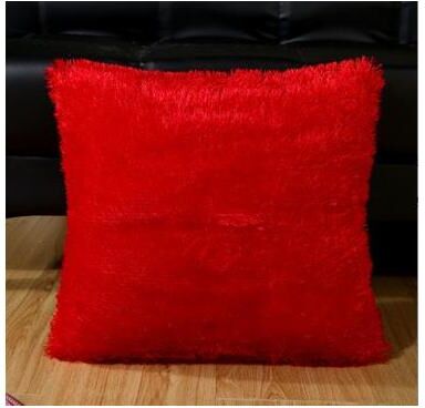 Smart Shopping Spot Soft Plush Velvet Cushion Cover Luxurious Fluffy Sofa Pillow Case For Cozy Home Decor red