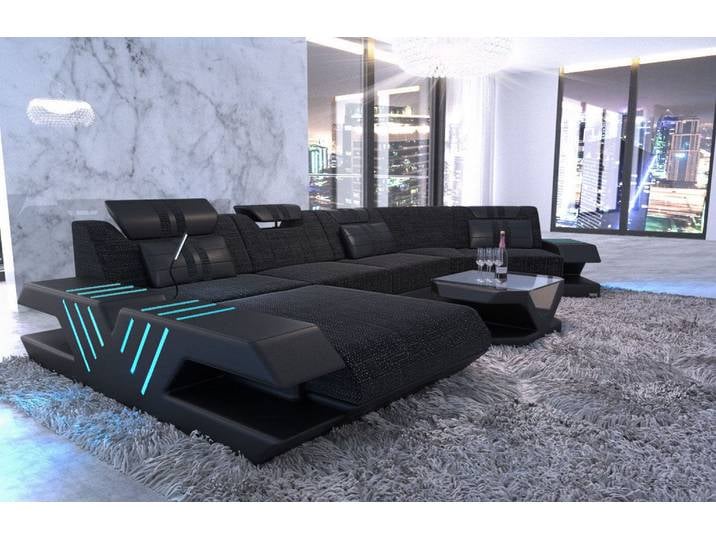 Designsofa Venedig C-Form aus Stoff