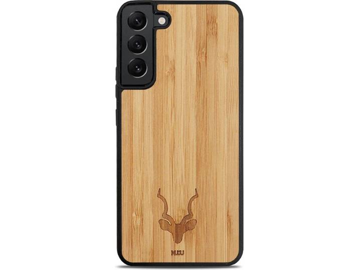 Kudu Samsung Galaxy S23 - Hoesje - Houten backcover - Handgemaakt - Bamboe - Zwart