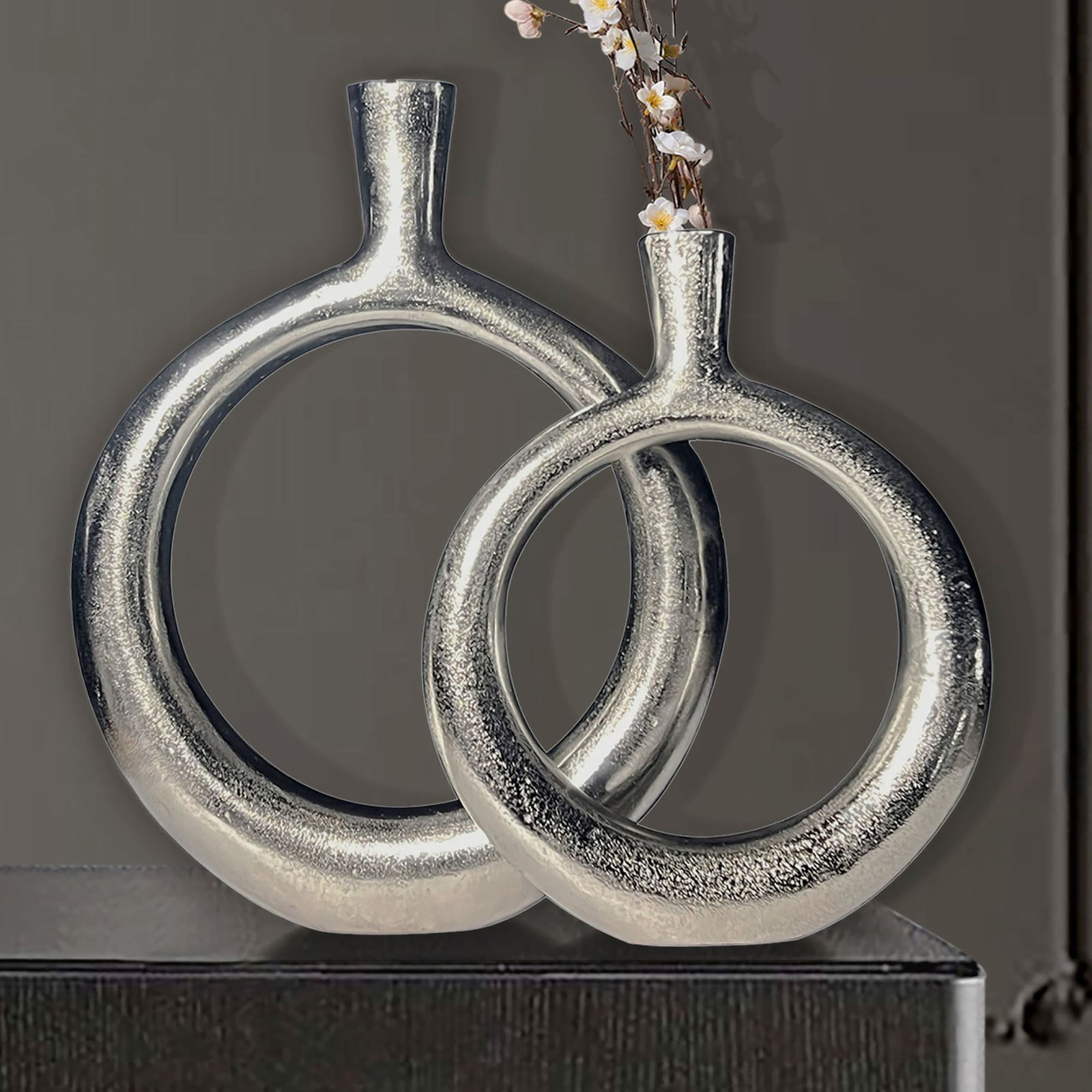 home24 Set vazen Timzit 2-delig zilver/zilver