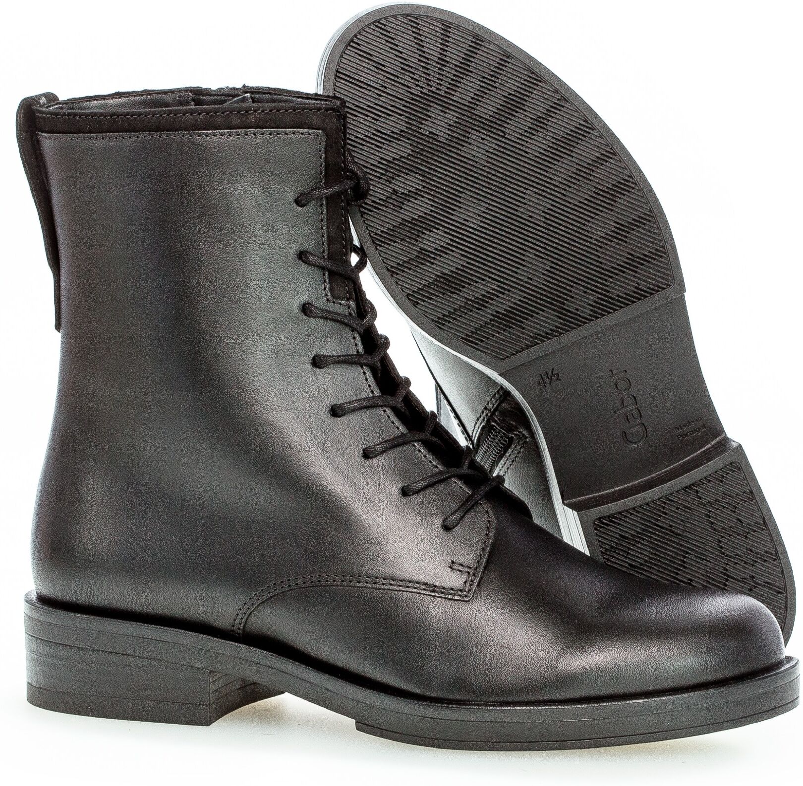 Schnürstiefelette GABOR, Damen, Gr. 38,5, Textil, schwarz, Kalbsleder, unifarben, Schuhe Schnürstiefelette, mit Innenreissverschluss schwarz 38,5, Textil