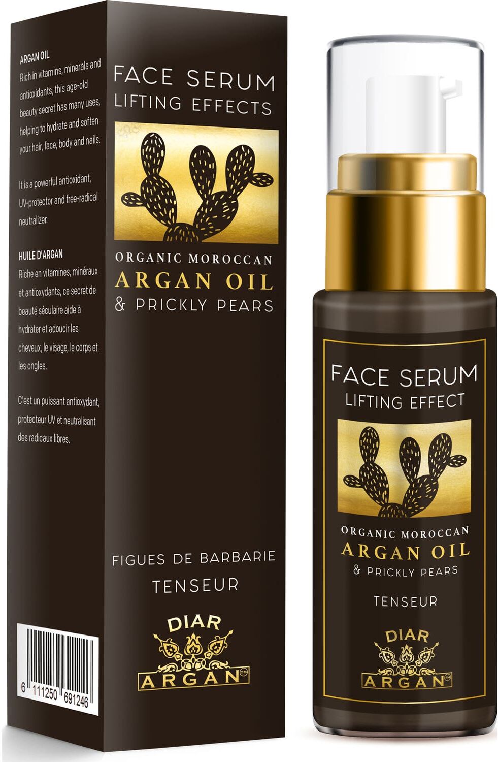 Diar Argan Diar Argán Sérum Facial Efecto Lifting Argán Puro y Aceite de Higos Chumbos 30 ml