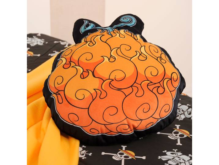 Dekokissen One Piece , orange, B:32cm H:2,5cm L:35cm, Polyester, Dekokissen_Sitzkissen_Kissenhüllen, Dekokissen, hochfarbig bedruckt
