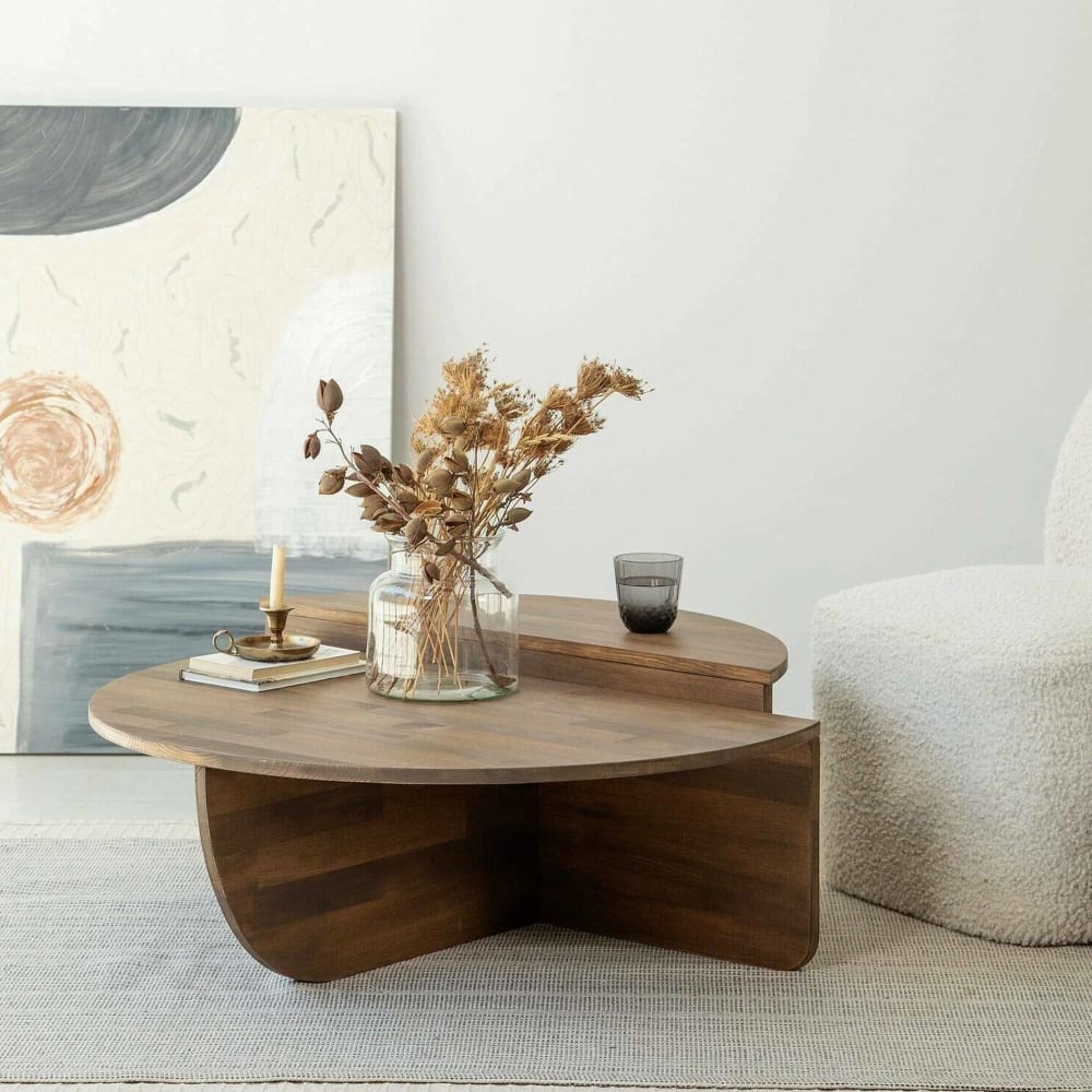 Dmora Table basse en bois beige 90x60 cm Marron 90x35x60cm