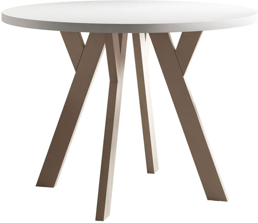 George Oliver 149.5 " Extendable Round Dining Table White/Cashmere