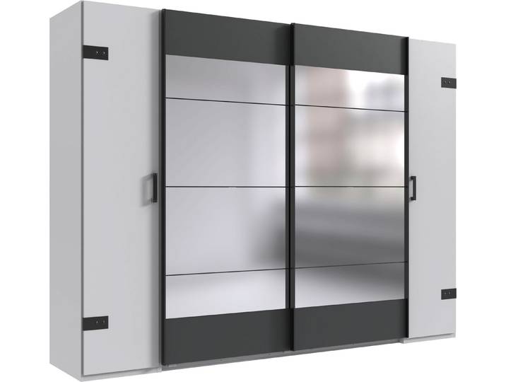 Wimex Schwebetürenschrank Stockholm, Schlafzimmerschrank mit Industrial-Look, rustikale Optik Kleiderschrank mit Spiegel BESTSELLER Schrank Garderobe