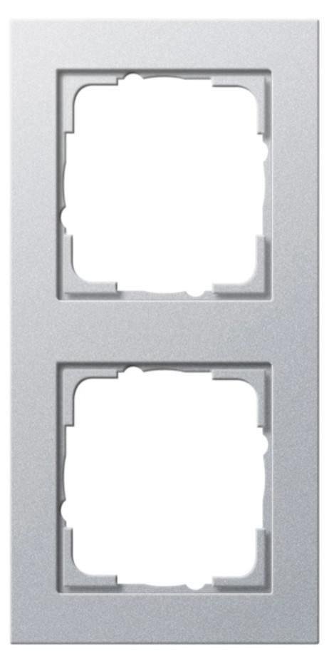 Gira REV E2 afdekraam, 2-voudig, aluminium, voor schakelaars en stopcontacten