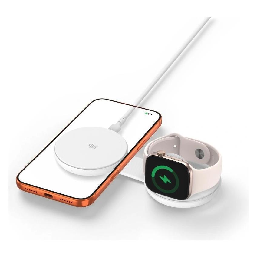 Tech-Protect A55 2IN1 MAGNETIC MAGSAFE WIRELESS CHARGER 25W QI2.2 WHITE (25 W) (5906302324392)