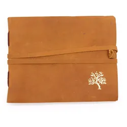 Leather Sketchbook Golden Tree - 144 pages -  18x23cm