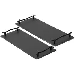 Boltze Schiefer Tablett Stonka 2er Set, 35/40 x 15/17 cm