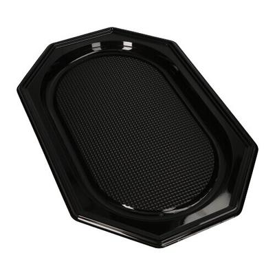 300x Servierplatten, PET 45 x 30 cm schwarz Partyplatte
