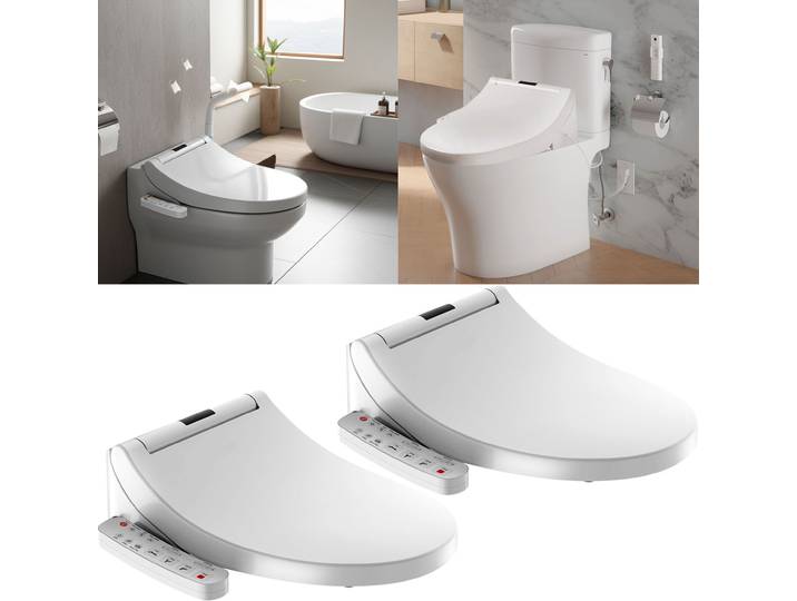 2er-Set Smarter Dusch-WC-Sitz mit Warmluftföhn, Sitzheizung und App