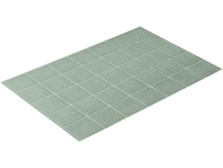 Badematte VOSSEN »Pratos« , grün (meadowgrün), H:12mm, Baumwolle, Badematten, Badematte, Badteppich, Uni Farben, Rauten Design