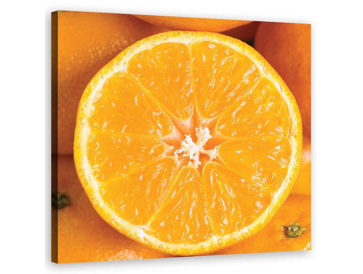 Feeby Wandbild obst orange makro, Gelb, Essen/Getränk, Rechteckig, 50x50 cm, Bilder & Rahmen, Bilder, Leinwandbilder