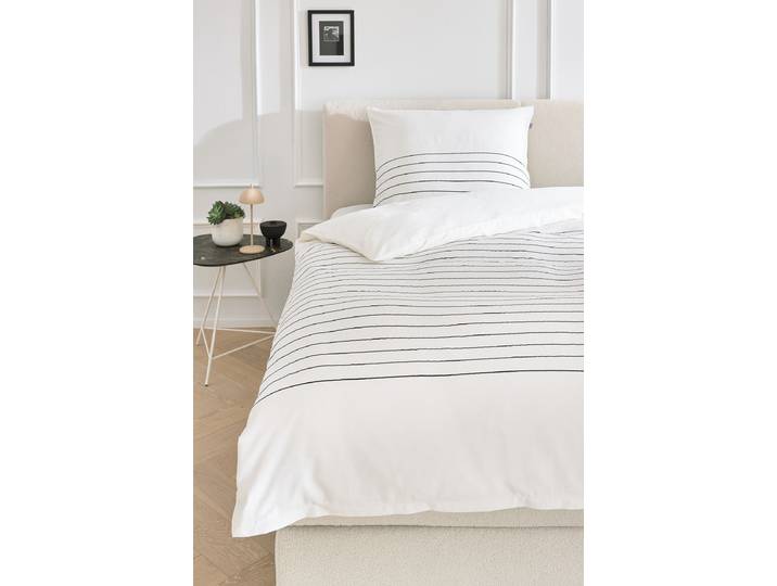 Housse de couette renforcée Simple 140 x 200 cm + coussin 70 x 90 cm Blanc/Blanc