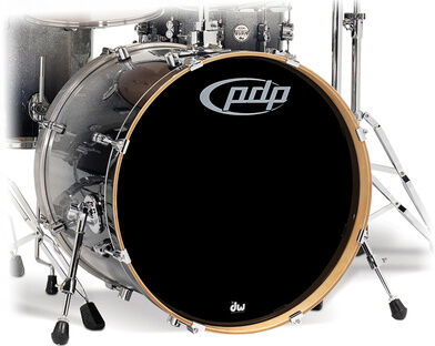 DW "PDP 22"x18" Concept Maple" Silver to Black Sparkle Fade