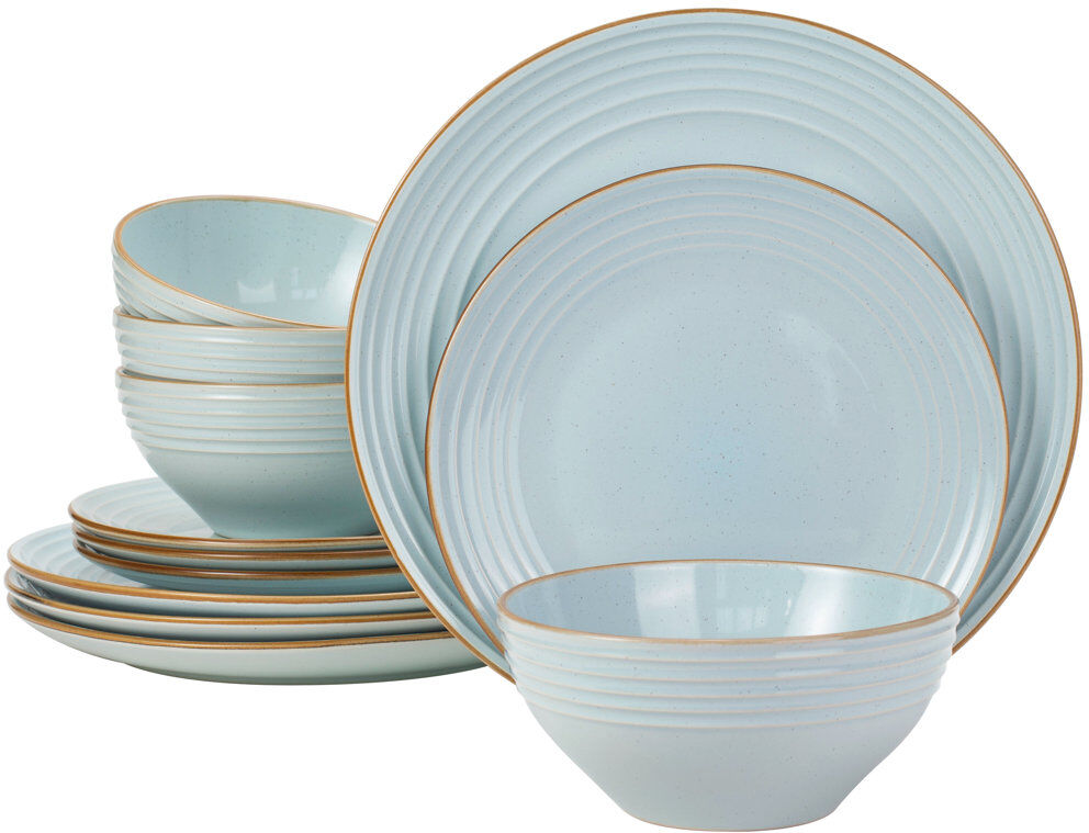 17 Stories Stoneware Dinnerware Set 12 Piece - Service for 4 Light Blue 12