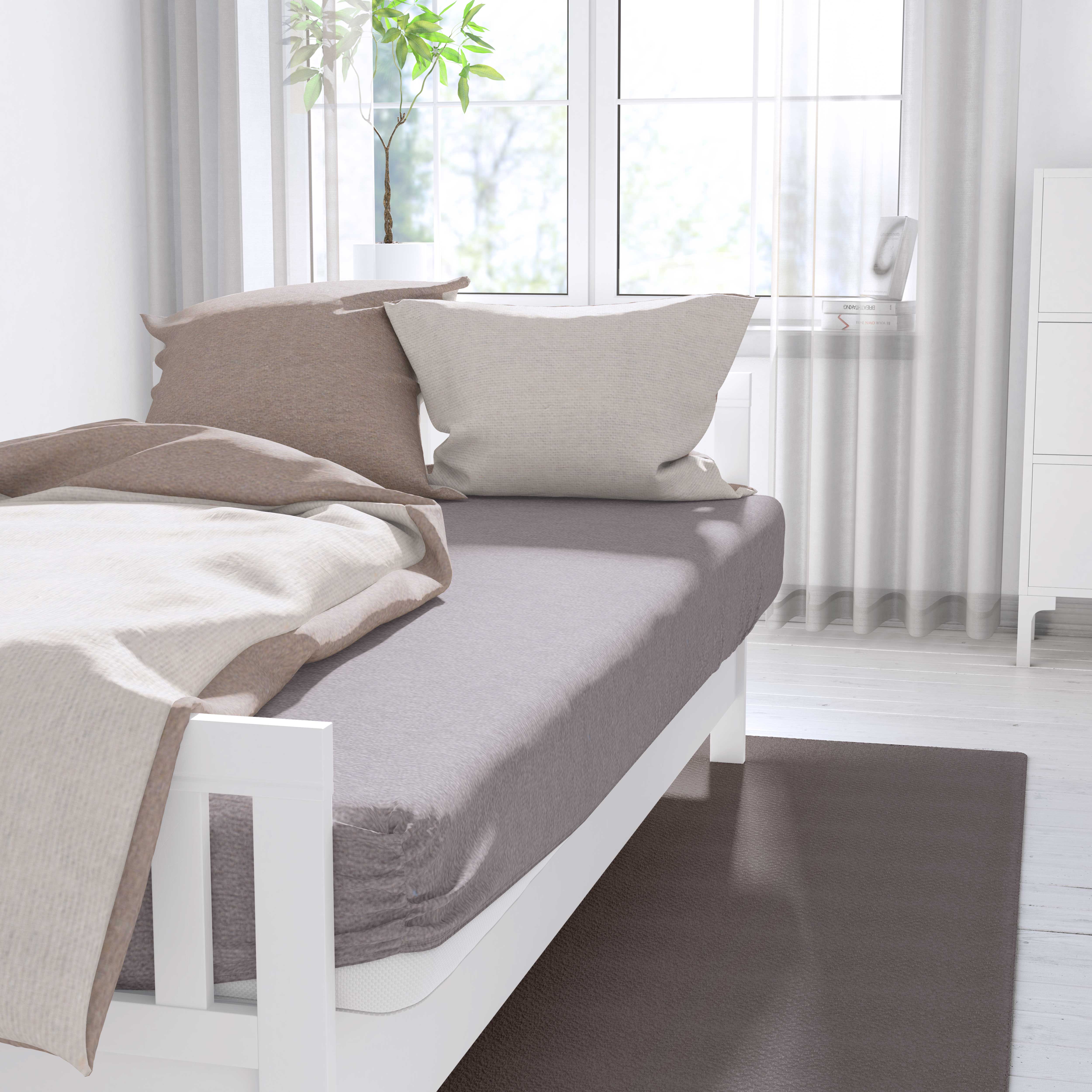 SETEX "Frottee" kuschelig weiches Qualitäts-Spannbetttuch mit elastischem Gummizug taupe B/L: 140cm x 200cm, 1 Stk., Frottee, 140-160x200 25cm
