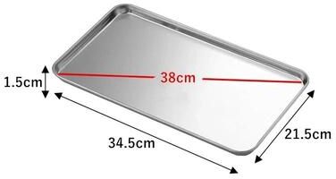 Inspired Finds Stainless Steel Rectangular Serving Tray For Food Prep, Baking, Fruit Display & Commercial Kitchen Use 13.58x8.46x0.59in