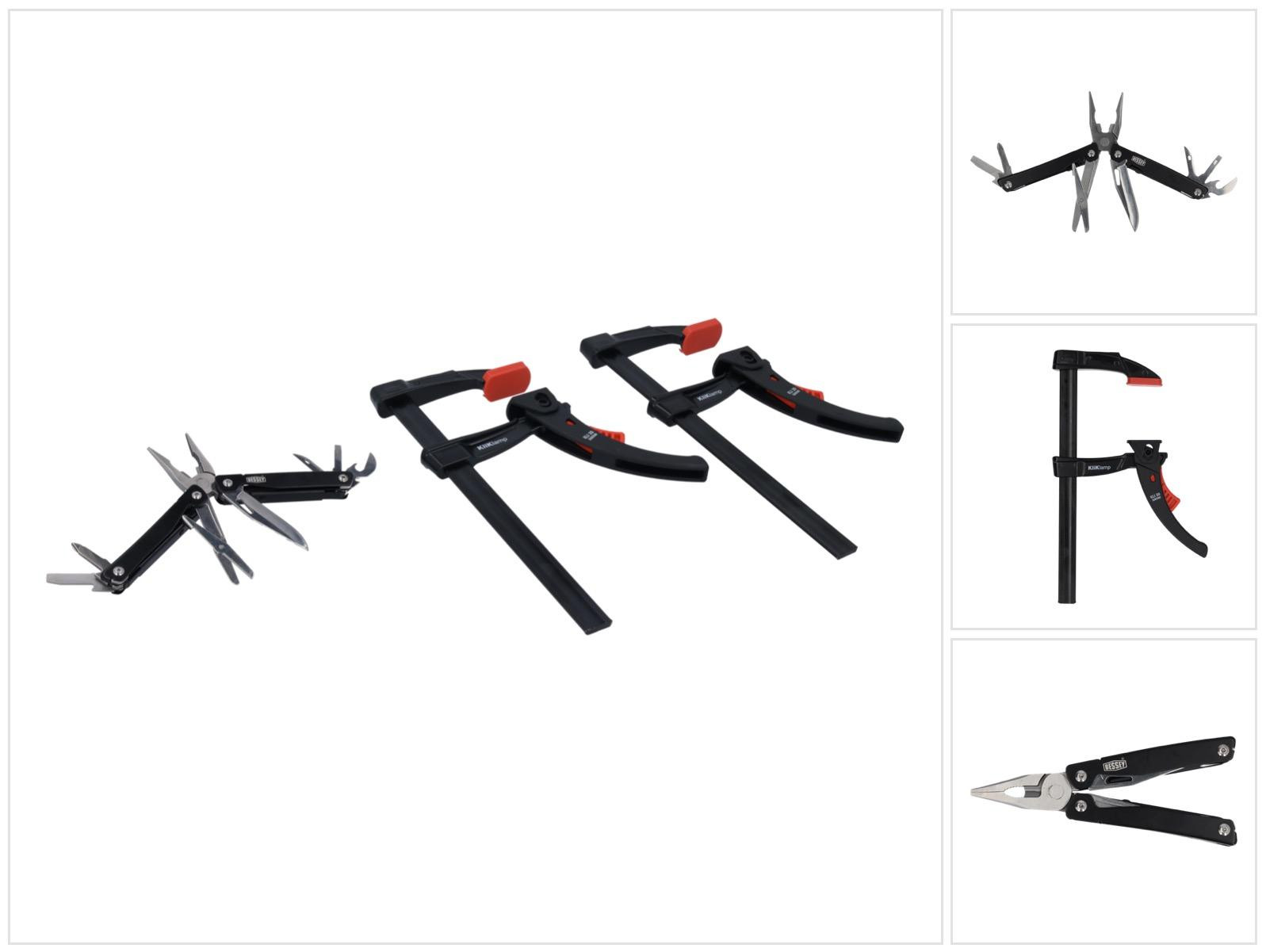 Bessey KLI-SET-A Black Edition Set met 2x KliKlamp Kli 20 en 7+1 multitool