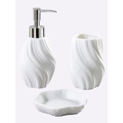 Badaccessoire-Set HEINE HOME, weiß, Polyresin (Kunststein), Badaccessoires-Sets