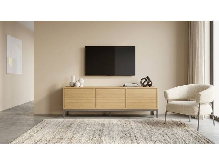 Buffet bas en frêne sur mesure Frêne Naturel huilé