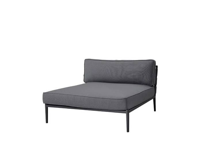 Cane-line Canapé modulaire Conic Cane-Line Airtouch grey, lit de jour, incl. coussins